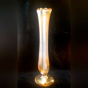 Opalescent Carnival Glass Bud Vase